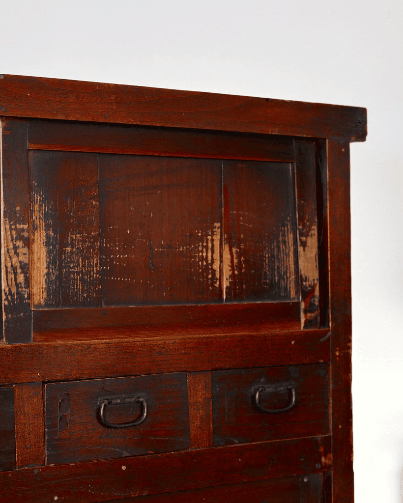Tall Early Meiji Period Japanese Tansu Cabinet