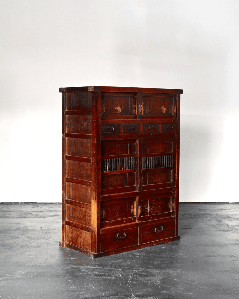 Tall Early Meiji Period Japanese Tansu Cabinet