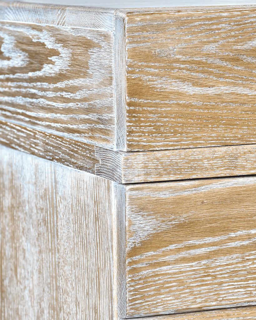 C.1950s French Limed Oak Desk