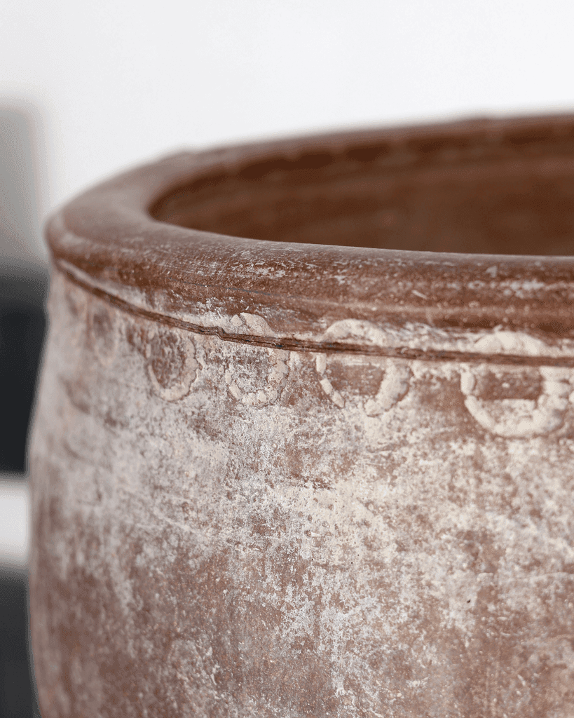 Exceptional Large 18th C. Staple Repaired Calanda Vessel