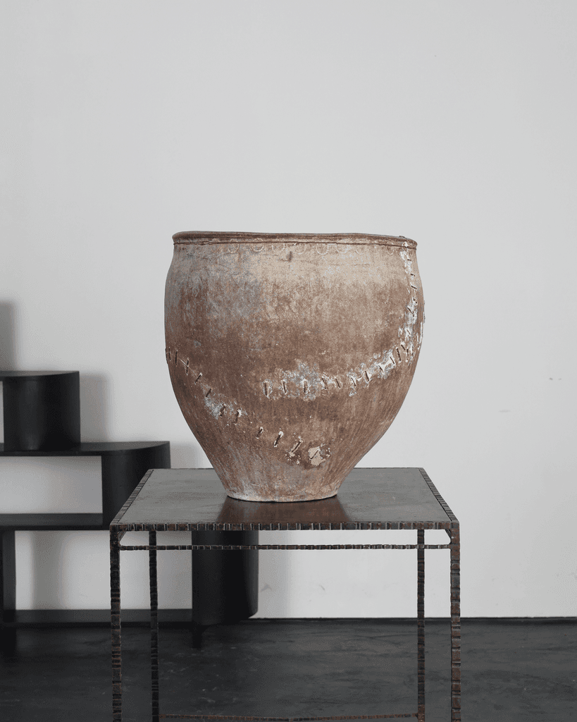 Exceptional Large 18th C. Staple Repaired Calanda Vessel