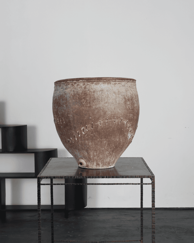 Exceptional Large 18th C. Staple Repaired Calanda Vessel