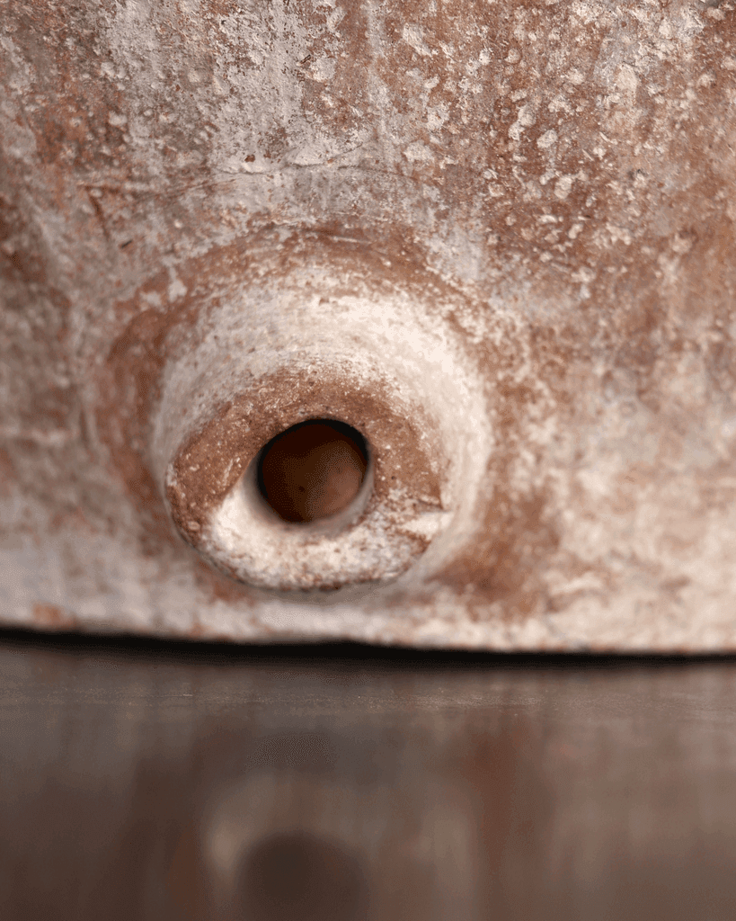 Exceptional Large 18th C. Staple Repaired Calanda Vessel