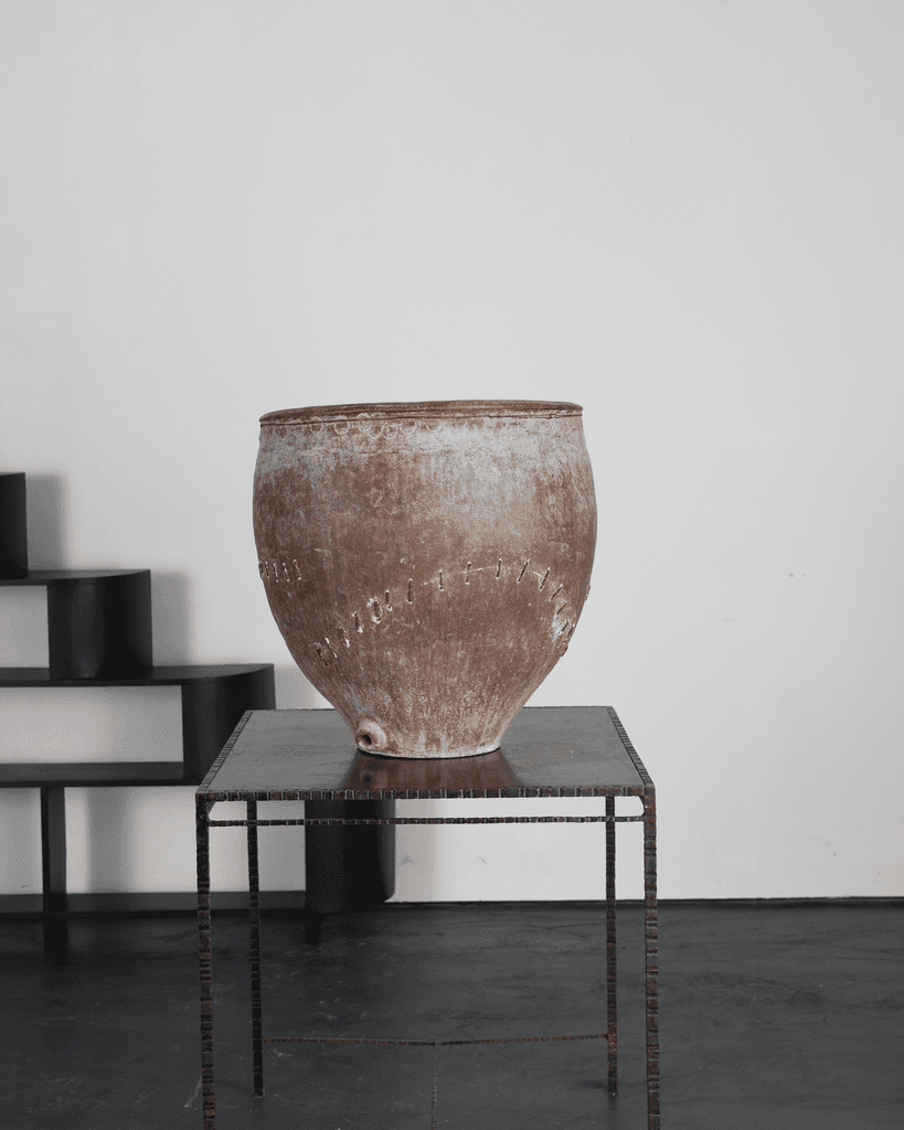 Exceptional Large 18th C. Staple Repaired Calanda Vessel