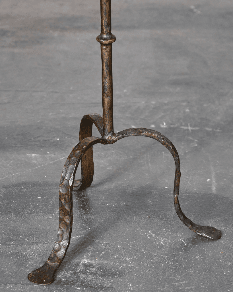 Original Large Spanish C. 1950S Blackened Iron Martini Table