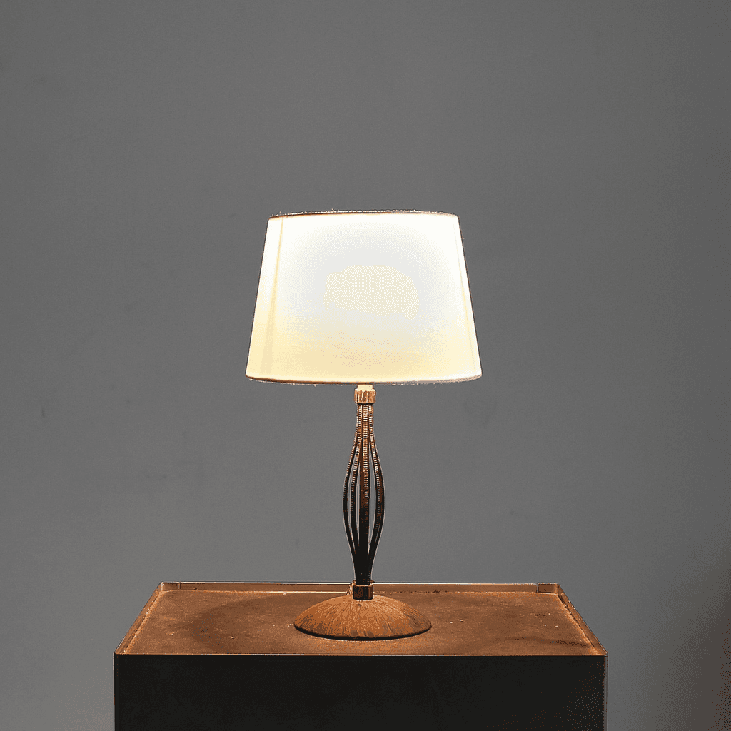French Art Deco Bent Iron Table Lamp