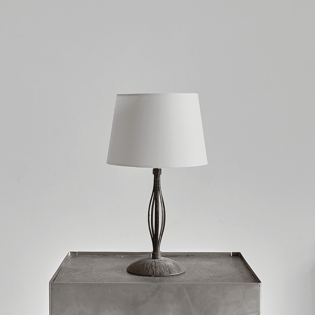French Art Deco Bent Iron Table Lamp