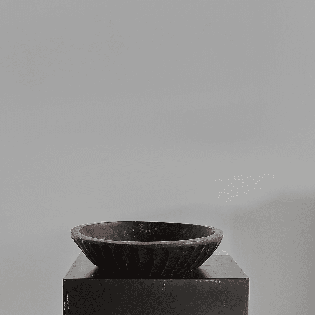 Primitive “Gouged” Cedar Japanese Bowl (1)