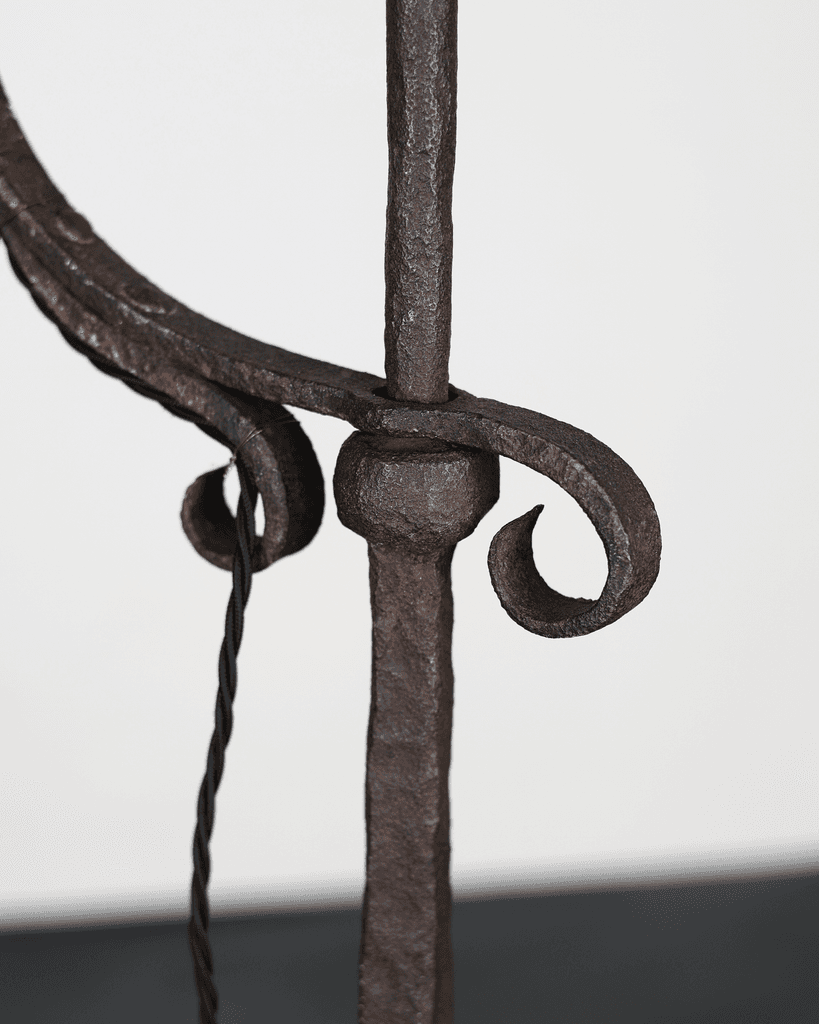 French Forged Iron Swing Arm Standard Lamp