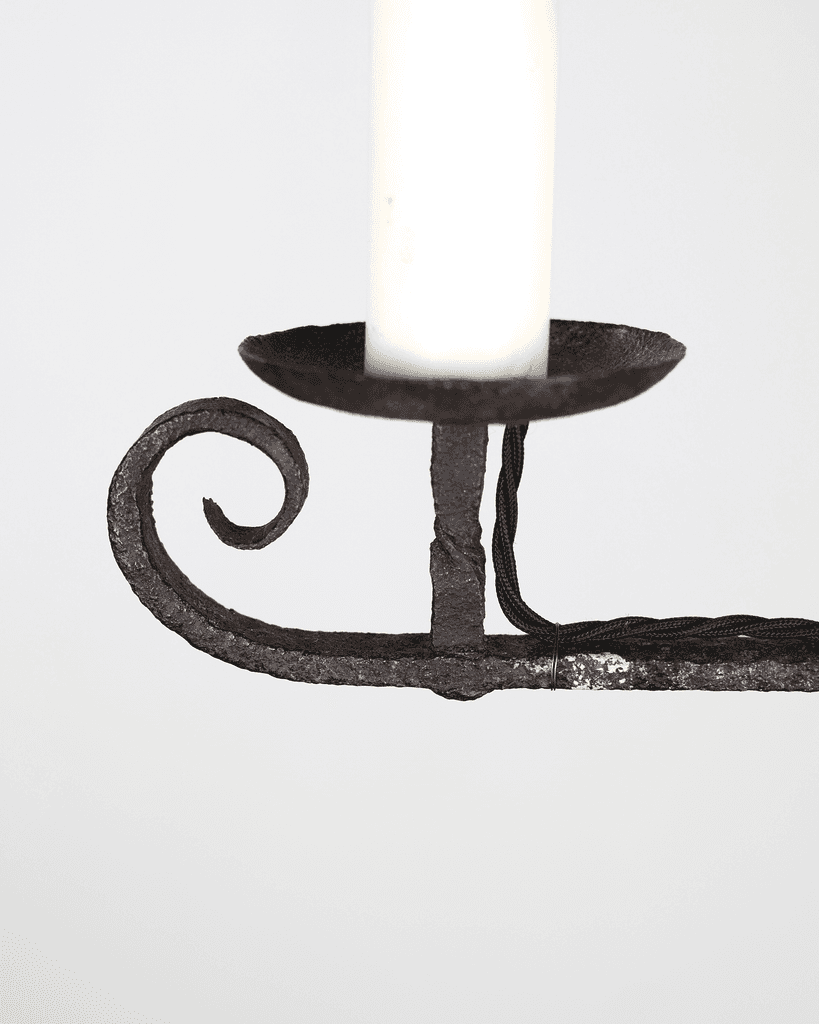French Forged Iron Swing Arm Standard Lamp
