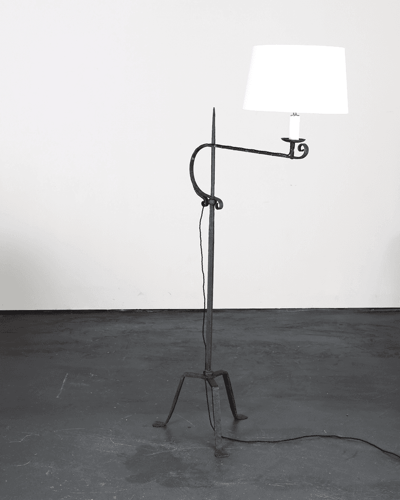 French Forged Iron Swing Arm Standard Lamp