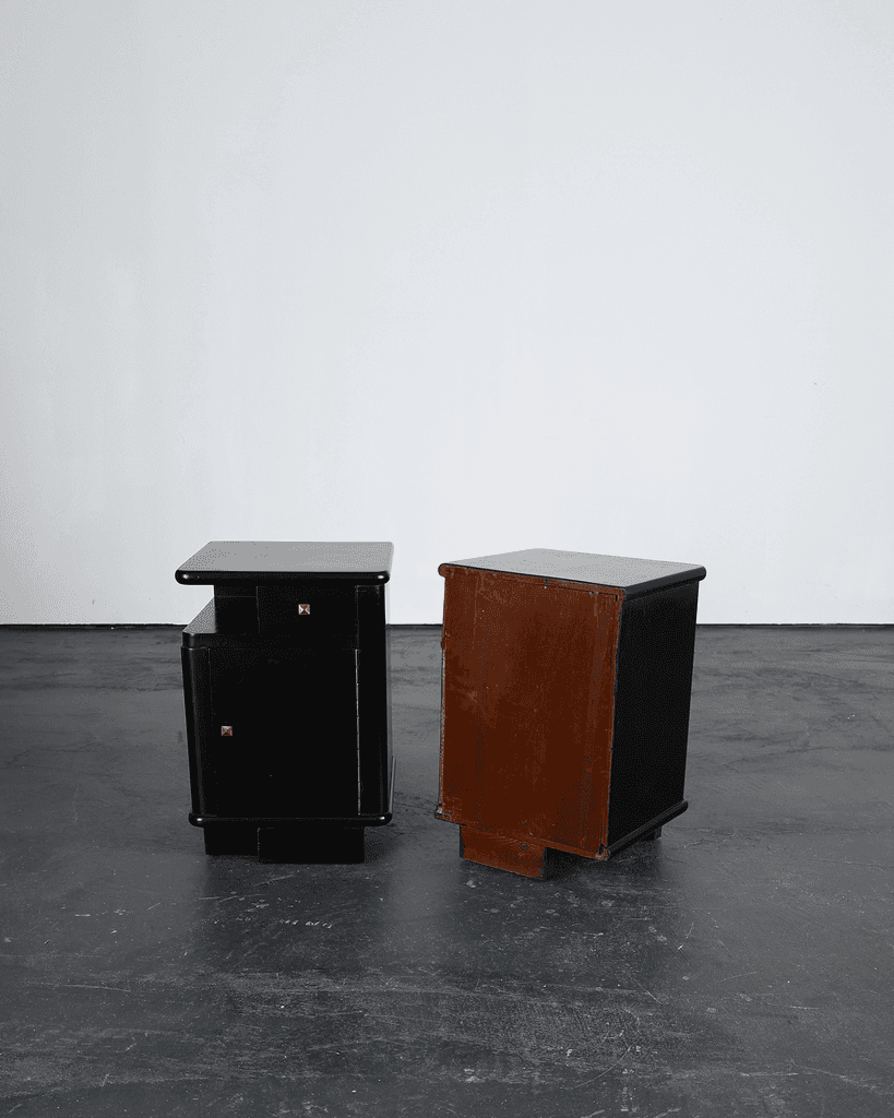 Pair Of French Ebonised Bedside Cabinets