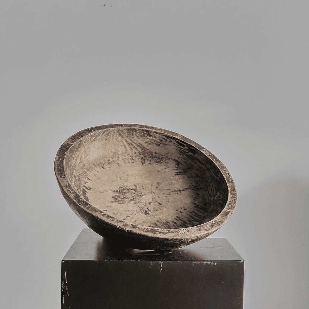 XL Primitive Carved Cedar Japanese Bowl