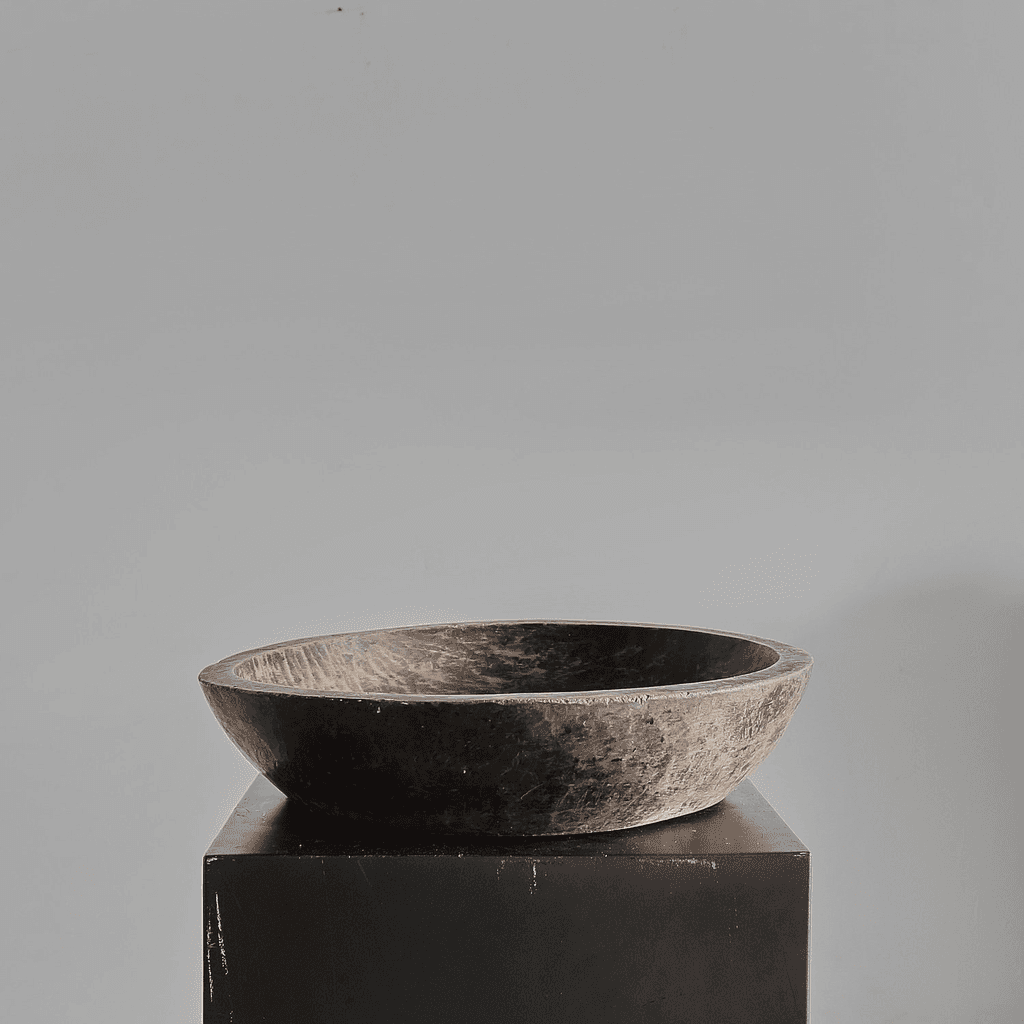 XL Primitive Carved Cedar Japanese Bowl