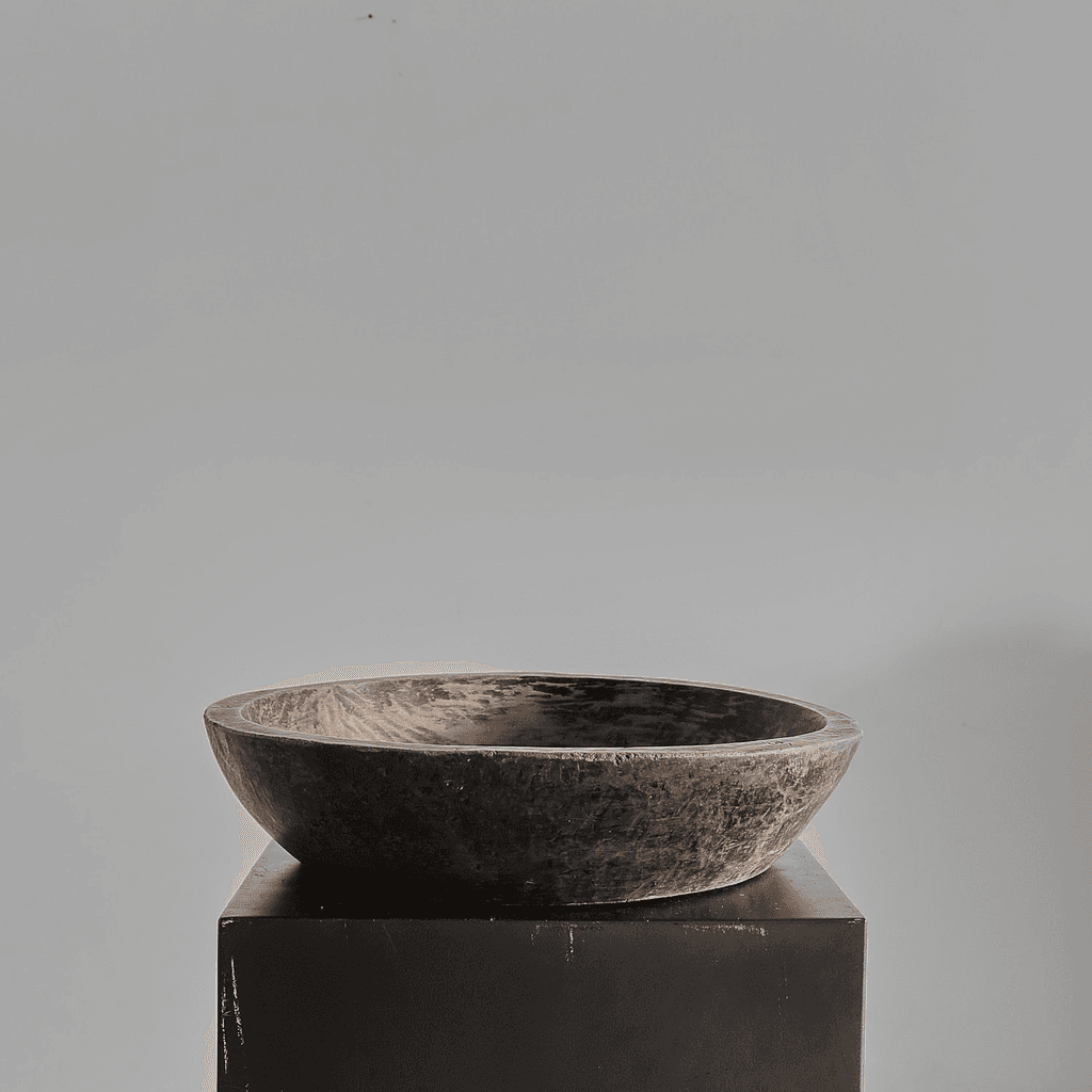 XL Primitive Carved Cedar Japanese Bowl