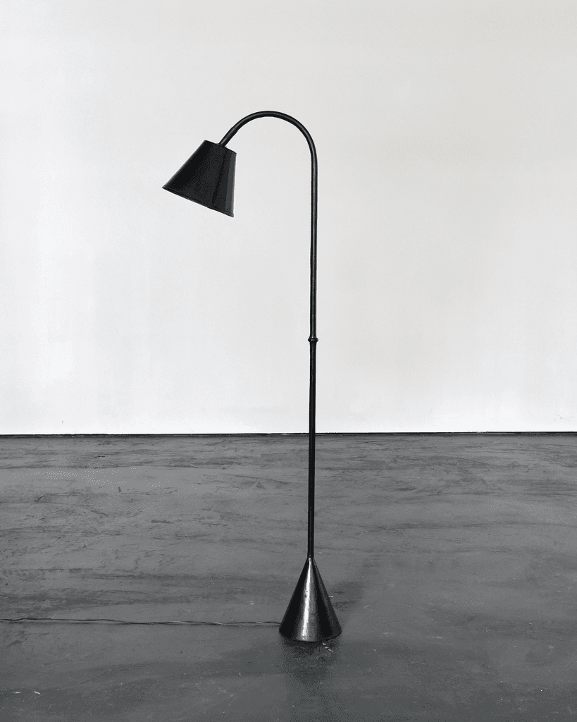 Original Black Leather Valenti Standard Lamp