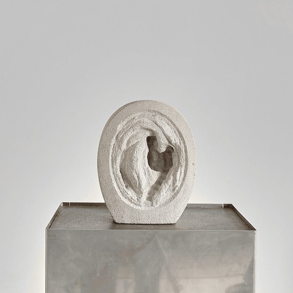 Unusual French Carved Stone Table Lamp