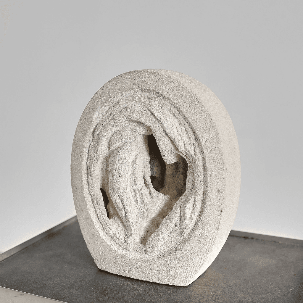 Unusual French Carved Stone Table Lamp