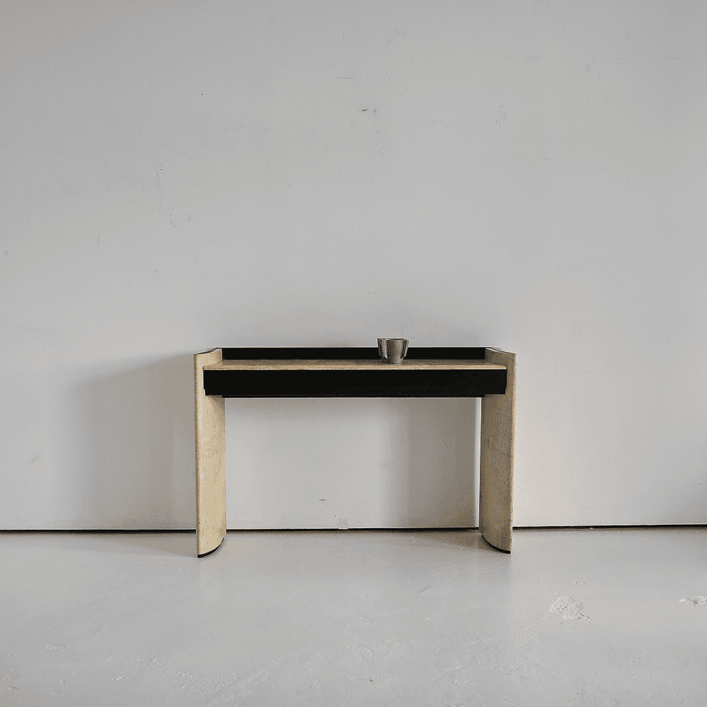 50s Italian Curved Vellum Console