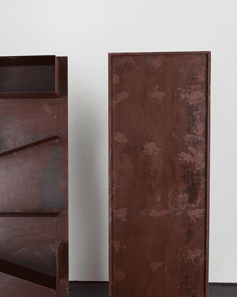 Pair Of Bespoke Artist Made Steel Shelves