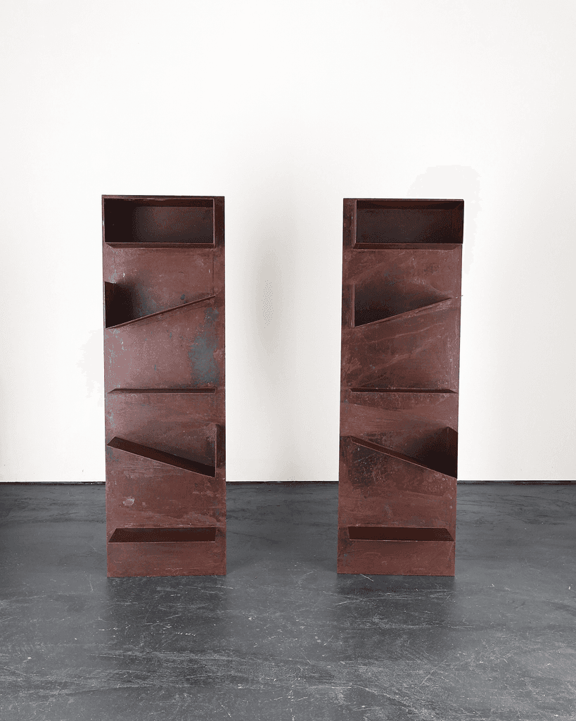 Pair Of Bespoke Artist Made Steel Shelves