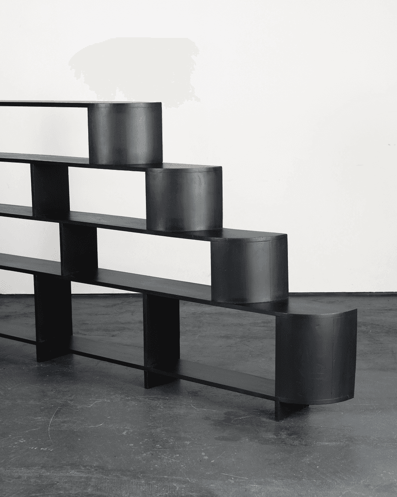 Unique British Modernist/Deco C.1930s Ebonised Shelving System