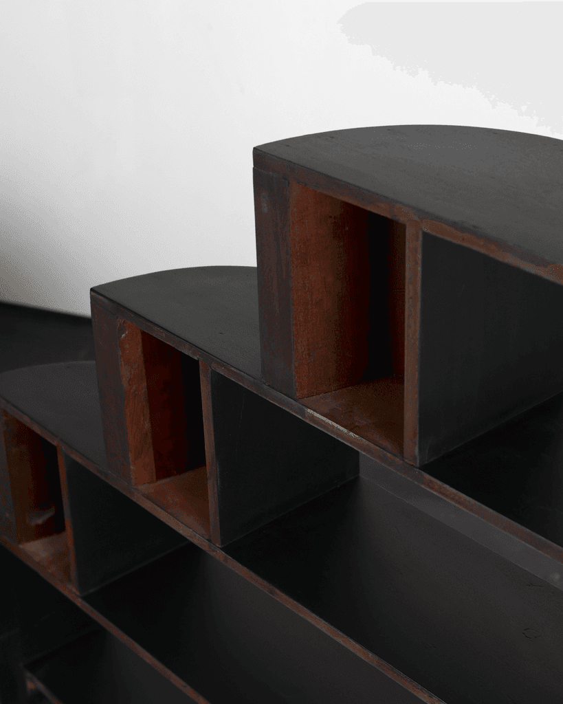 Unique British Modernist/Deco C.1930s Ebonised Shelving System