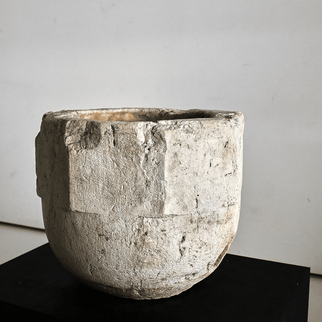 Monumental 17th C. Venetian Carved Stone Mortar