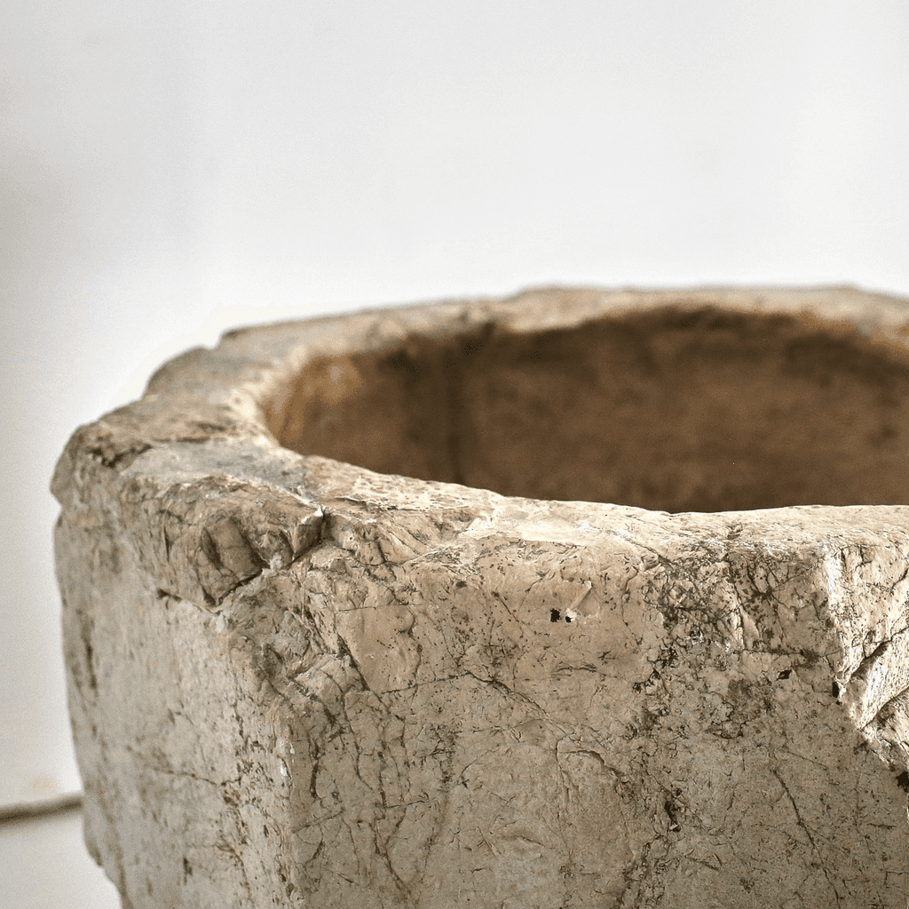 Monumental 17th C. Venetian Carved Stone Mortar