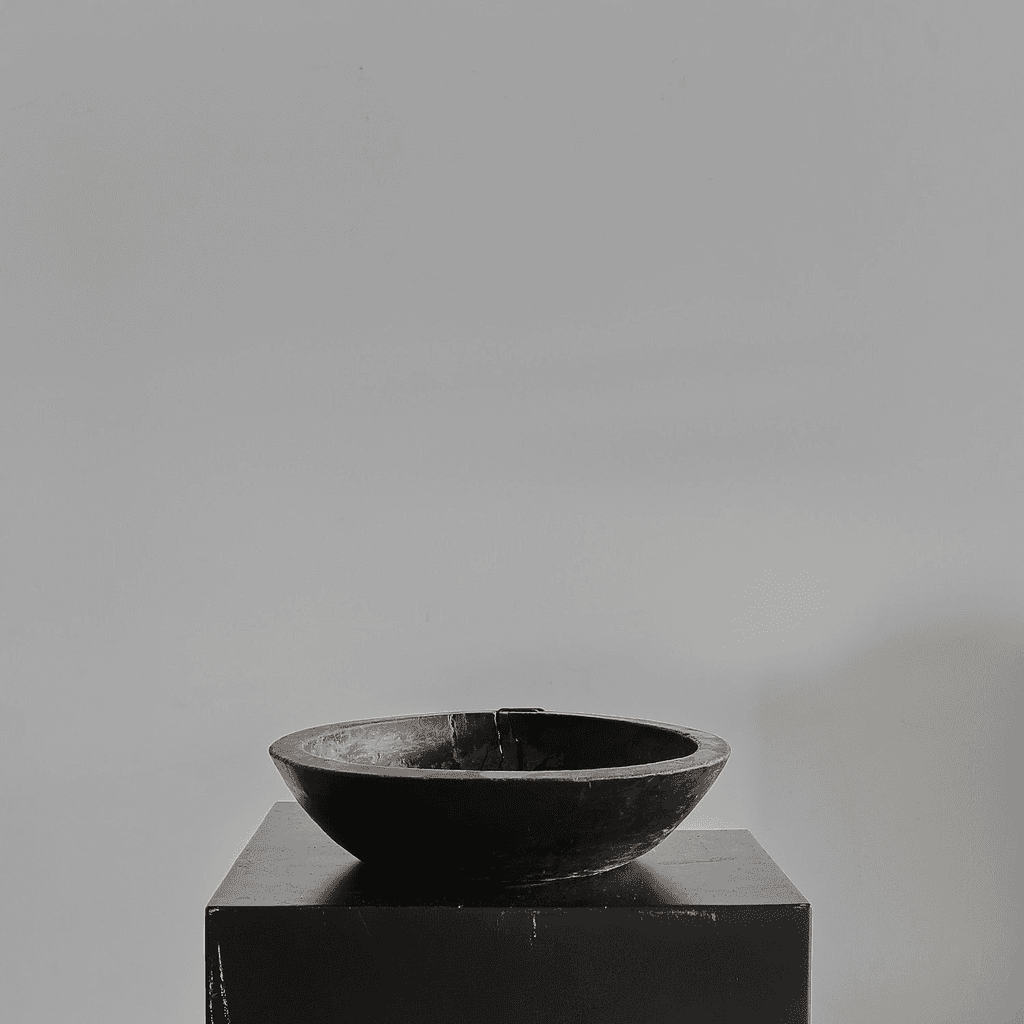 Primitive Carved Cedar Japanese Bowl (2)