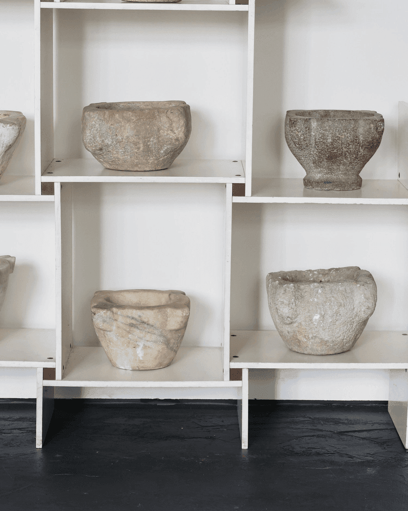 Collection Of 28 Carved Marble & Stone Mortars From Catalonia & Spain