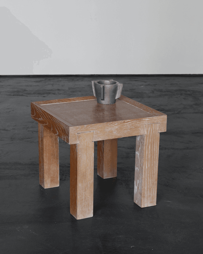 French limed oak modernist side table