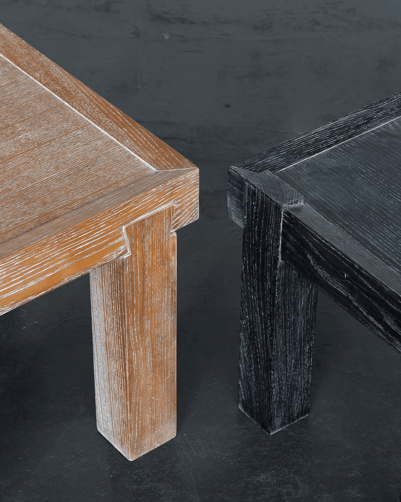 French limed oak modernist side table