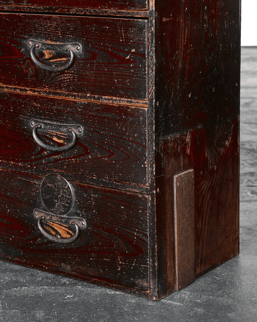 Unusual Tall Meiji Period Japanese Tansu
