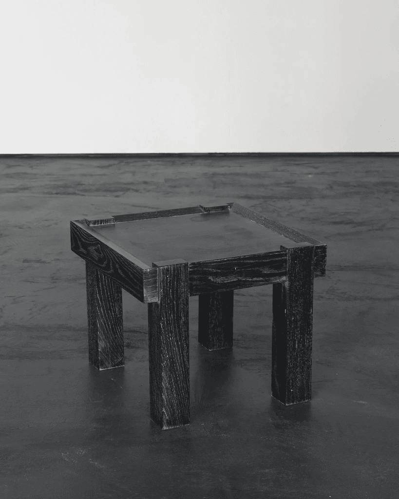 French Limed & Ebonised Oak Modernist Side Table