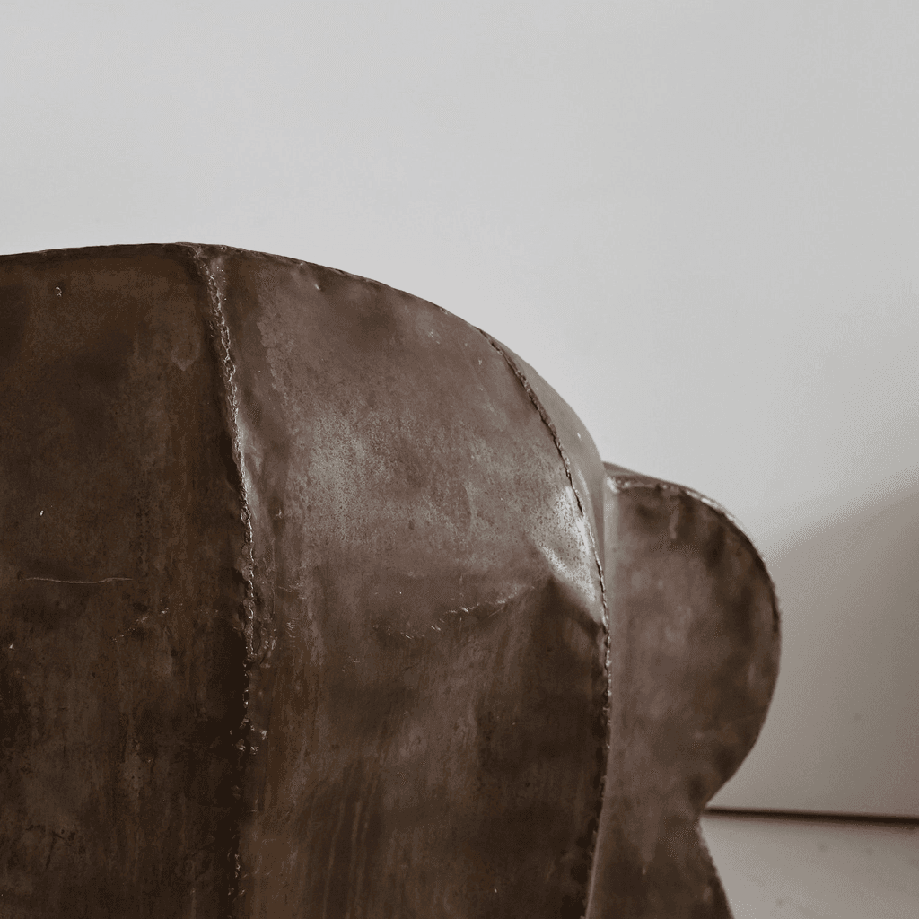 Sculptural 1970s Oversized Metal Club Chair