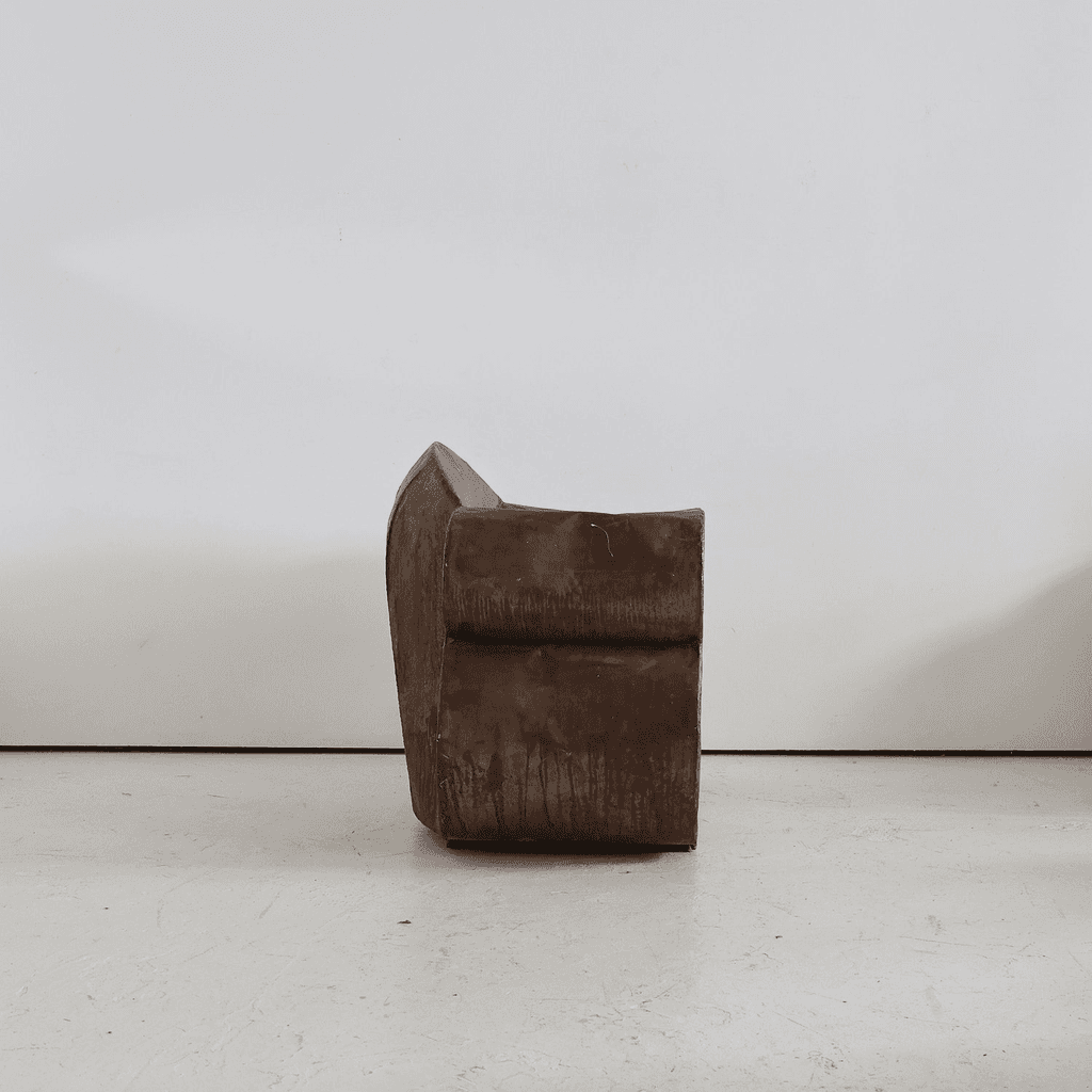 Sculptural 1970s Oversized Metal Club Chair