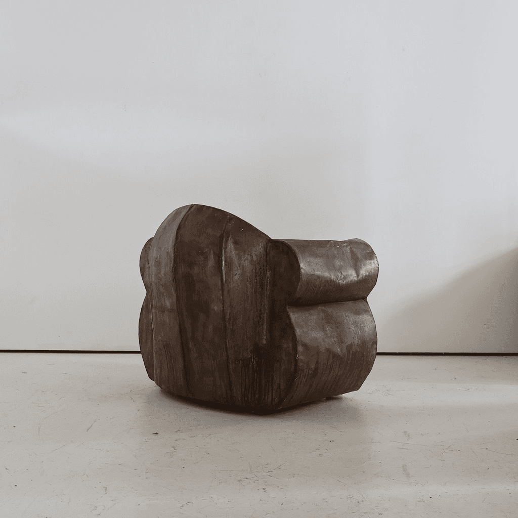 Sculptural 1970s Oversized Metal Club Chair