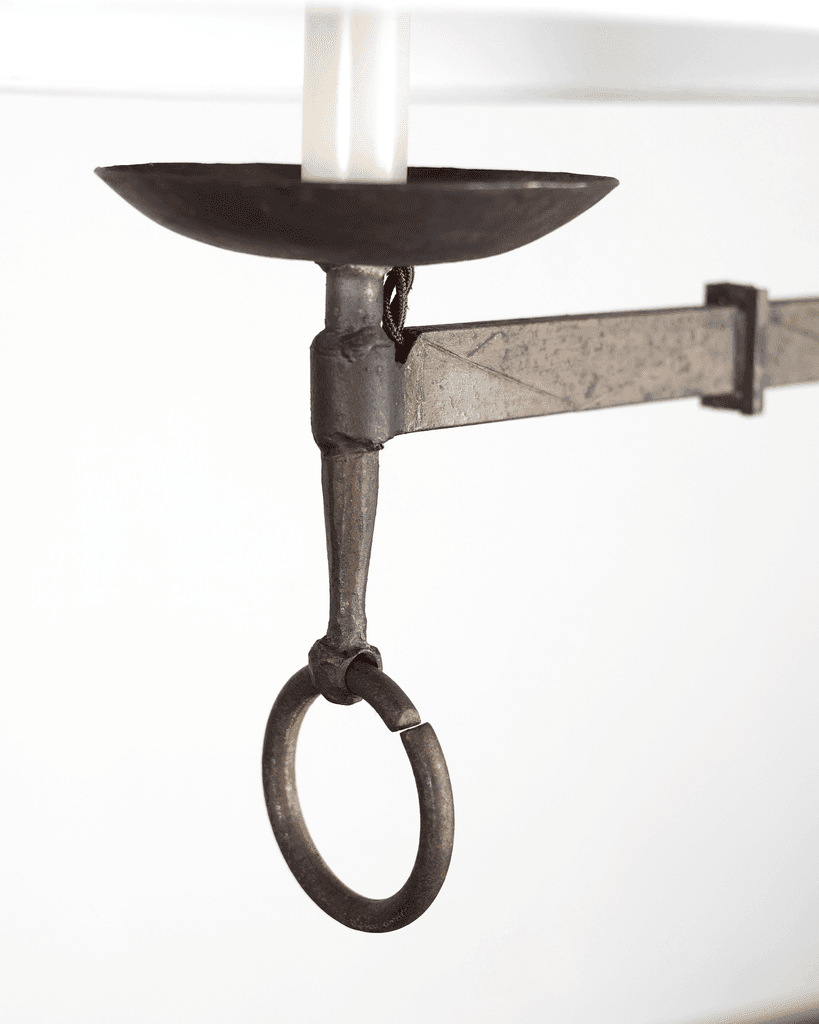 Pair Of C.1960s Spanish Forged Iron Swing Arm Floor Lamps