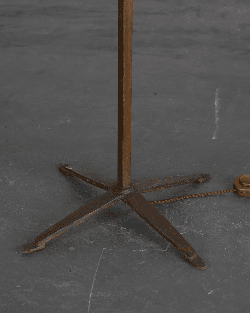 Pair Of C.1960s Spanish Forged Iron Swing Arm Floor Lamps