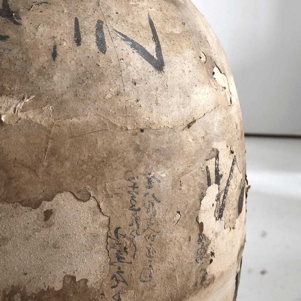 Large Paper Covered Wabi Sabi Early 19Th C. Japanese Vessel (2)