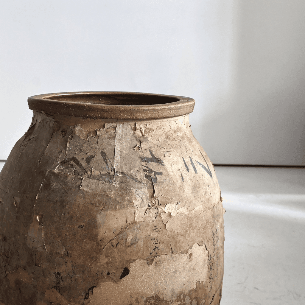 Large Paper Covered Wabi Sabi Early 19Th C. Japanese Vessel (2)