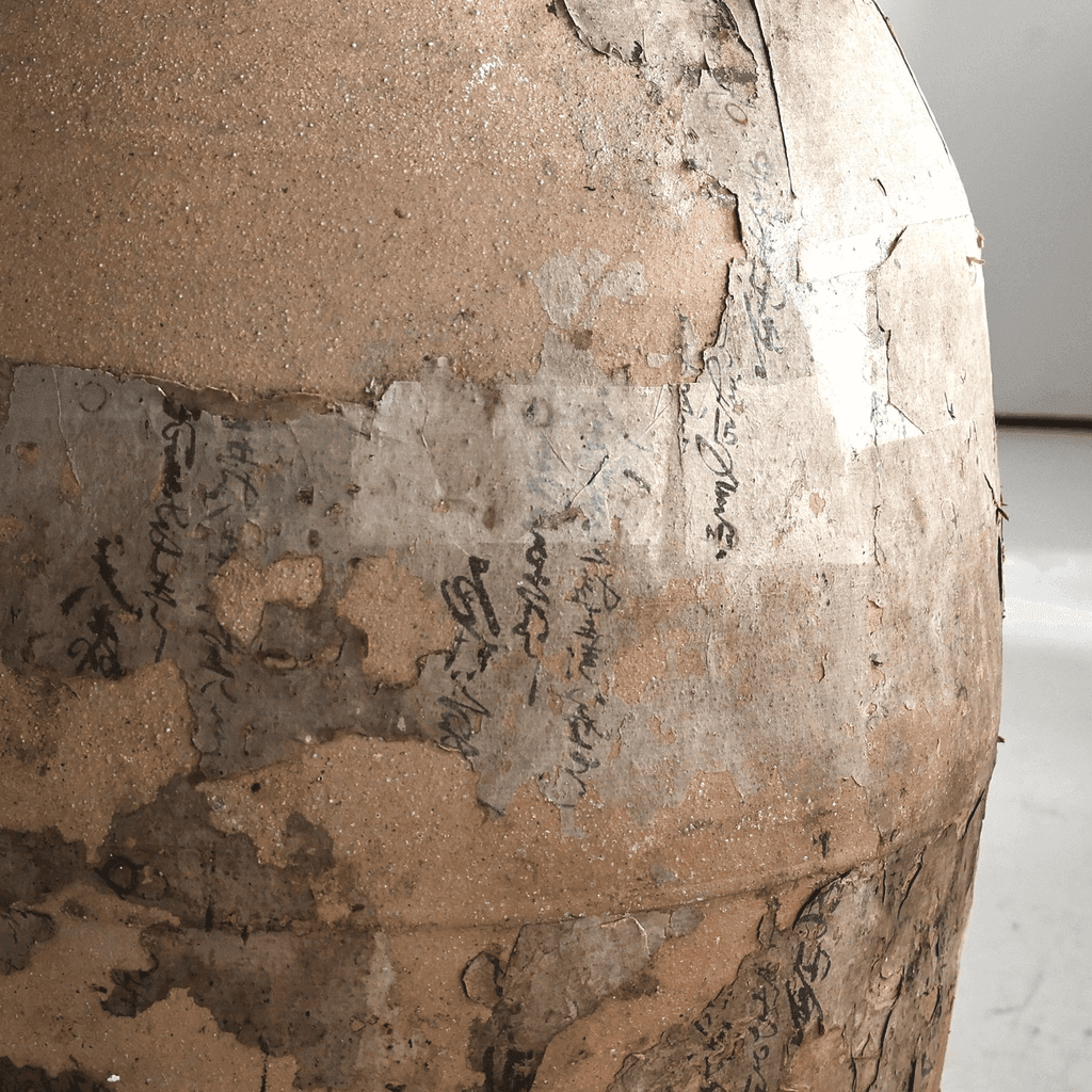 Large Paper Covered Wabi Sabi Early 19Th C. Japanese Vessel (2)