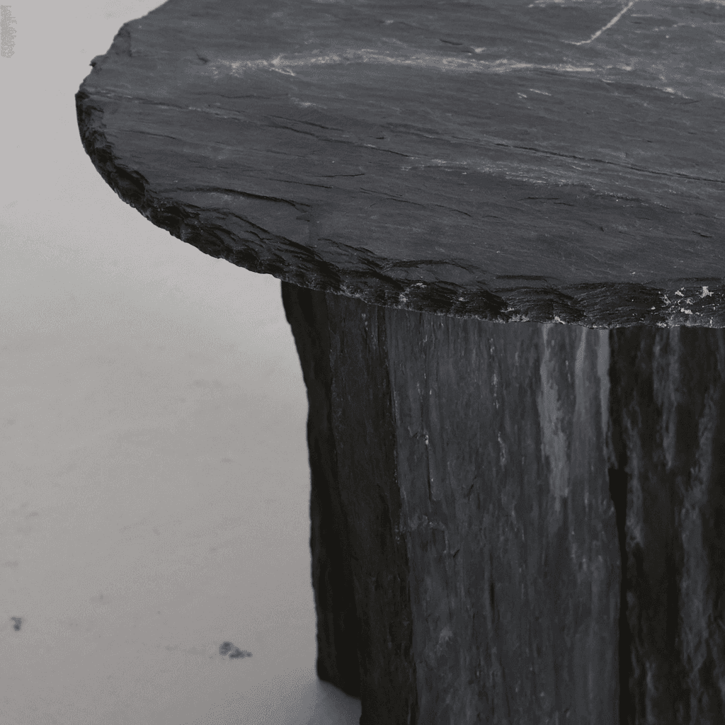 A Pair Of Riven Slate Low Side Tables