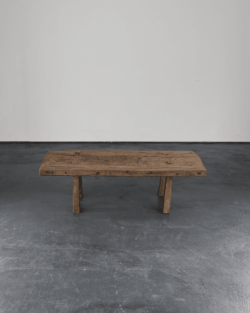 Primitive Early 19th C. Catalan Pig Bench