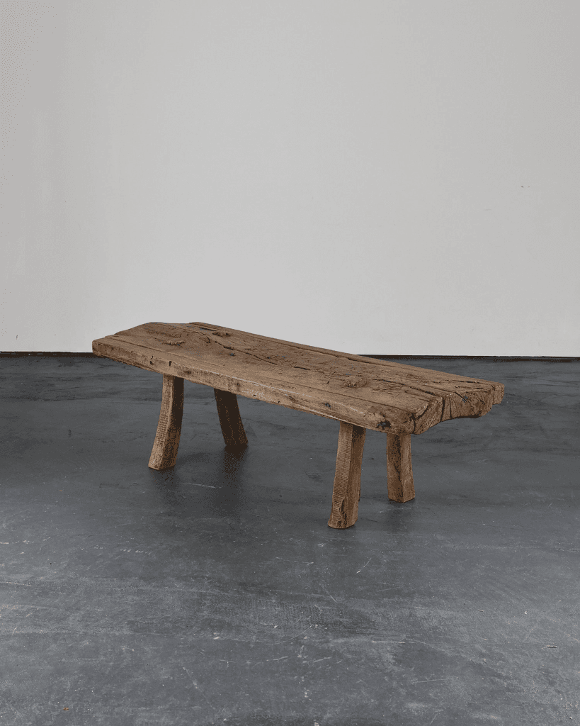 Primitive Early 19th C. Catalan Pig Bench
